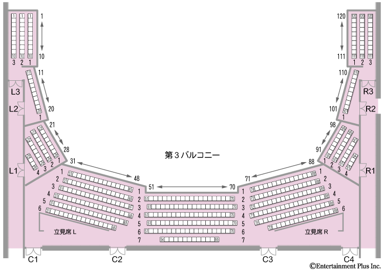 東京ドームシティホールの座席表